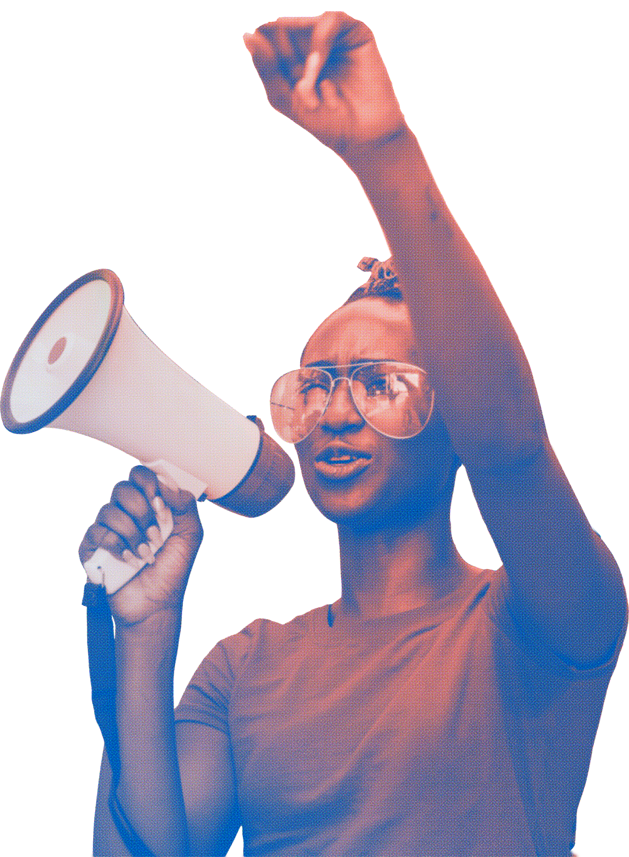 Woman with megaphone