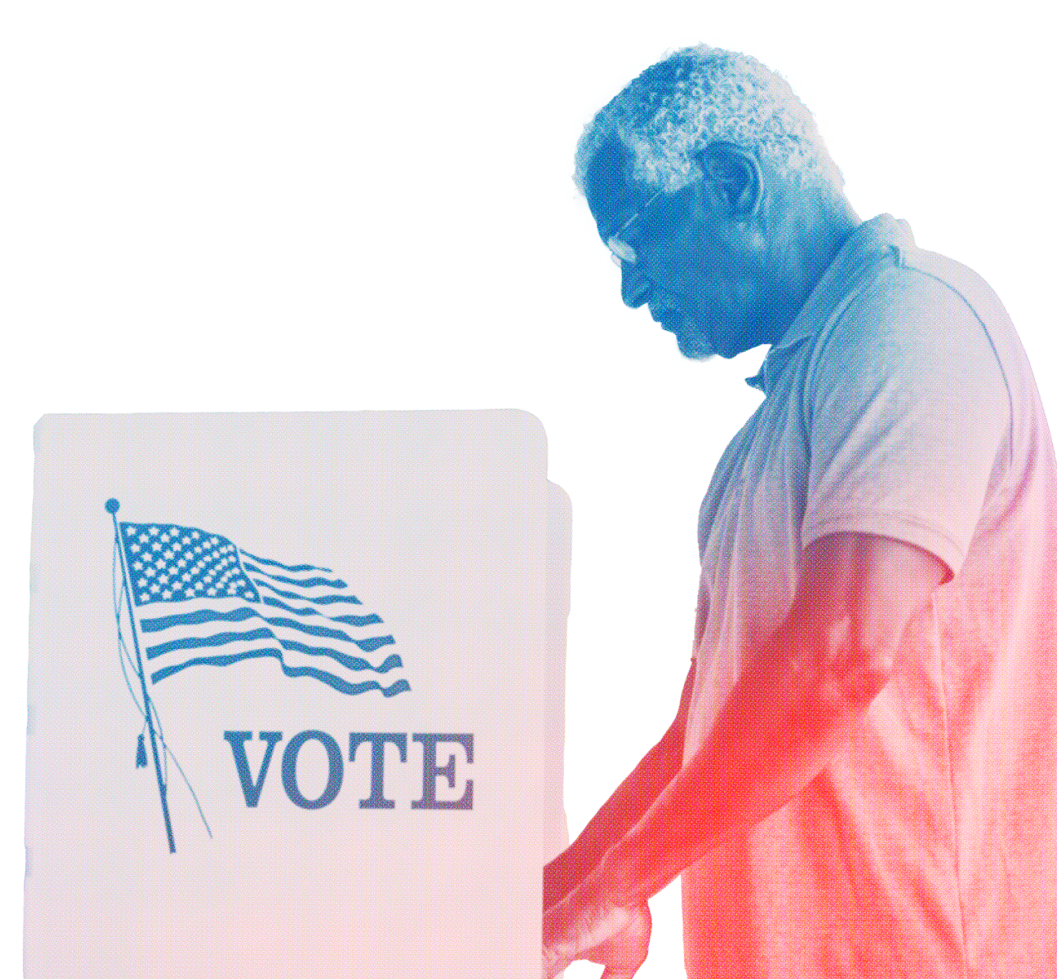 Voter at the ballot box